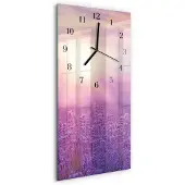 Tulup Glasuhr Wanduhr Küchenuhr Echt-Glas 30x60 Lavendel Lila