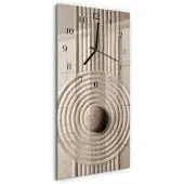 Tulup Glasuhr Wanduhr Küchenuhr Echt-Glas 30x60 Sand Steine Beige