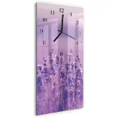 Tulup Glasuhr Wanduhr Küchenuhr Echt-Glas 30x60 Lavendel Lila