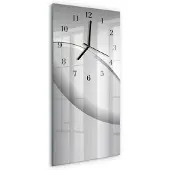 Tulup Glasuhr Wanduhr Küchenuhr Echt-Glas 30x60 Muster Grau