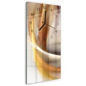 Tulup Glasuhr Wanduhr Küchenuhr Echt-Glas 30x60 Abstrakt Beige