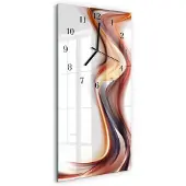 Tulup Glasuhr Wanduhr Küchenuhr Echt-Glas 30x60 Abstrakt Mehrfarbig