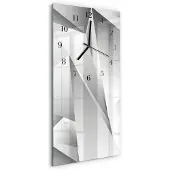 Tulup Glasuhr Wanduhr Küchenuhr Echt-Glas 30x60 Muster Weiß