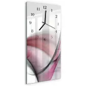 Tulup Glasuhr Wanduhr Küchenuhr Echt-Glas 30x60 Muster Mehrfarbig