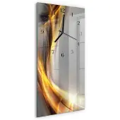 Tulup Glasuhr Wanduhr Küchenuhr Echt-Glas 30x60 Muster Mehrfarbig