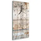 Tulup Glasuhr Wanduhr Küchenuhr Echt-Glas 30x60 Holz Beige