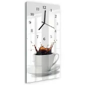 Tulup Glasuhr Wanduhr Küchenuhr Echt-Glas 30x60 Koffe Mehrfarbig