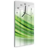 Tulup Glasuhr Wanduhr Küchenuhr Echt-Glas 30x60 Abstrakt Grün