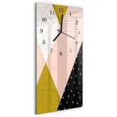 Tulup Glasuhr Wanduhr Küchenuhr Echt-Glas 30x60 Muster Mehrfarbig