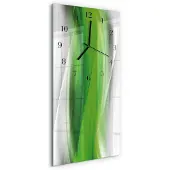 Tulup Glasuhr Wanduhr Küchenuhr Echt-Glas 30x60 Abstrakt Grün