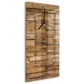 Tulup Glasuhr Wanduhr Küchenuhr Echt-Glas 30x60 Wand Braun