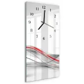 Tulup Glasuhr Wanduhr Küchenuhr Echt-Glas 30x60 Curve Mehrfarbig