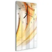 Tulup Glasuhr Wanduhr Küchenuhr Echt-Glas 30x60 Muster Orange