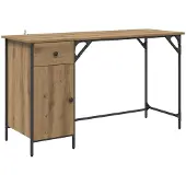 vidaXL Computertisch Artisan-Eiche Holzwerkstoff 131 x 48 x 75 cm