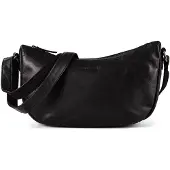 Green Burry GREENBURRY Leder Umhängetasche Fiorentina Half-Moon Bag Black schwarz