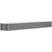 Furnicato Hochbeet Verzinkter Stahl 368x80x36 cm Grau