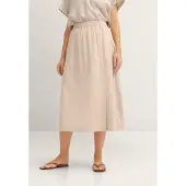 Bugatti A-Linien-Rock "Modern Fit", Damen, Gr. 34, beige (50, beige), 100% Baumwolle, Röcke A-Linien-Rock, mit Seitentaschen aus Baumwolle