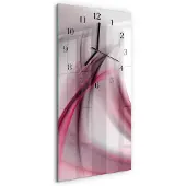 Tulup Glasuhr Wanduhr Küchenuhr Echt-Glas 30x60 Abstrakt Lila