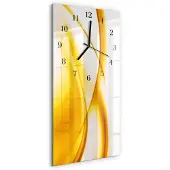 Tulup Glasuhr Wanduhr Küchenuhr Echt-Glas 30x60 Abstrakt Geld
