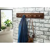 MASSIVMOEBEL24.DE Wandgarderobe Sheesham 70x5x10 rot-braun gebeizt TORONTO #140