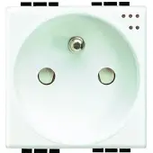 Legrand BTicino N4144 LivingLight Steckdose franz. mit Kontroll-Licht SK Weiß