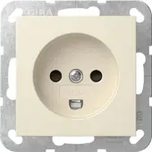 Gira 442201 Steckdose Dänisch mit Shutter System 55 Cremeweiß glänzend