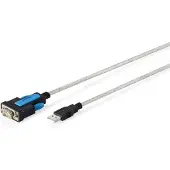 Digitus USB 2.0 auf RS232 Adapterkabel, 1,8 m, integrierter FTDI-Chipsatz, Transparent, 1,8 m, USB Typ-A, RS-232, Stecker, Stecker