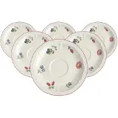 Villeroy & Boch Untertasse "Espressountertassen Petite Fleur ø 12,2 cm 6er Set weiß" Spülmaschinengeeignet, Mikrowellengeeignet