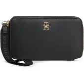 Tommy Hilfiger Geldbörse Th Logotape Compact Zip Around AW0AW18699 Schwarz