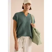 Cecil Kurzarmbluse Sommerbluse aus Leinenmix