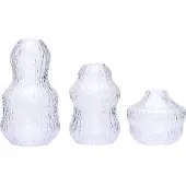 Hubsch Fuyu Vase 3er-Set transparent - HÜBSCH , Fuyu, Transparent, Glas