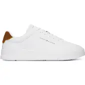 Tommy Hilfiger Weißer Herren Sportschuh mit braunen Akzenten und Komfortfußbett