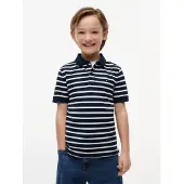 Tommy Hilfiger Boys Flag Polo Ss Navy Stripe Größe: 16 | Hemden Outlet | Unisex | Blau