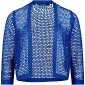 Betty Barclay Grobstrickjacke mit Lochmuster in Electric Blue | Gr.: 38