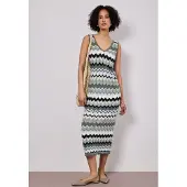 Street One Midikleid Ohne Taschen mit Zick Zack Muster