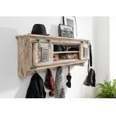 MASSIVMOEBEL24.DE Wandgarderobe Mango 115x30x45 whitewash lackiert RAILWAY #359