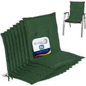 Beautissu 8er Set Niedriglehner Auflage Loft NL, 100x50x6cm, Dunkelgrün