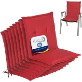 Beautissu 8er Set Niedriglehner Auflage Gartenstuhl Loft NL, 100x50x6cm, Rot