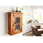 MASSIVMOEBEL24.DE Hängevitrine Akazie 52x24x69 honig lackiert OXFORD #01002