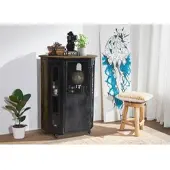 MASSIVMOEBEL24.DE Vitrine Mango 76x60x120 braun lackiert RAILWAY #430