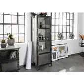 MASSIVMOEBEL24.DE Vitrine Mango 60x40x180 grau lackiert HEAVY INDUSTRY #140