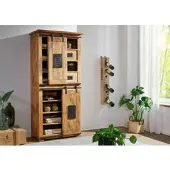 MASSIVMOEBEL24.DE Schrank Mango 80x45x175 natur lackiert RAILWAY #117