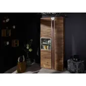 MASSIVMOEBEL24.DE Vitrine Mango 90x45x204 braun lackiert Amsterdam #08
