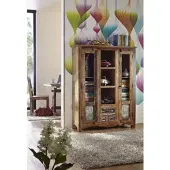 MASSIVMOEBEL24.DE Highboard Altholz 115x40x150 mehrfarbig lackiert NATURE OF SPIRIT #21