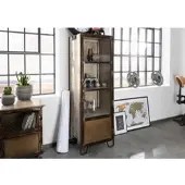 MASSIVMOEBEL24.DE Vitrine Mango 60x40x180 braun lackiert HEAVY INDUSTRY #240