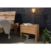 MASSIVMOEBEL24.DE Nachttisch Zerreiche 50x35x40 natur geölt JANGALI #729