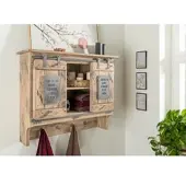 MASSIVMOEBEL24.DE Wandgarderobe Mango 90x30x75 whitewash lackiert RAILWAY #360