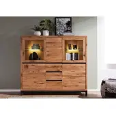 MASSIVMOEBEL24.DE Highboard Wildeiche 166x40x148 natur geölt VILLANDERS #107