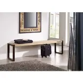 MASSIVMOEBEL24.DE Bank Mango 160x40x45 natur bedruckt FACTORY #121