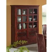 MASSIVMOEBEL24.DE Vitrine Akazie 134x50x196 nougat lackiert OXFORD #456
